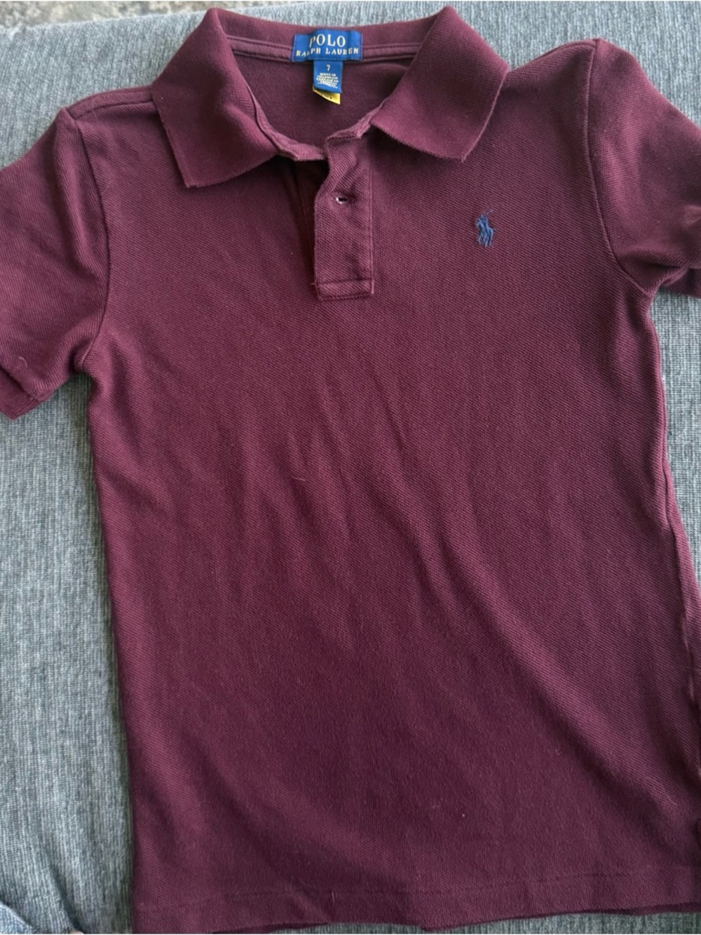 Polo by Ralph Lauren Kids Burgundy Short-Sleeve Polo with Navy Pony